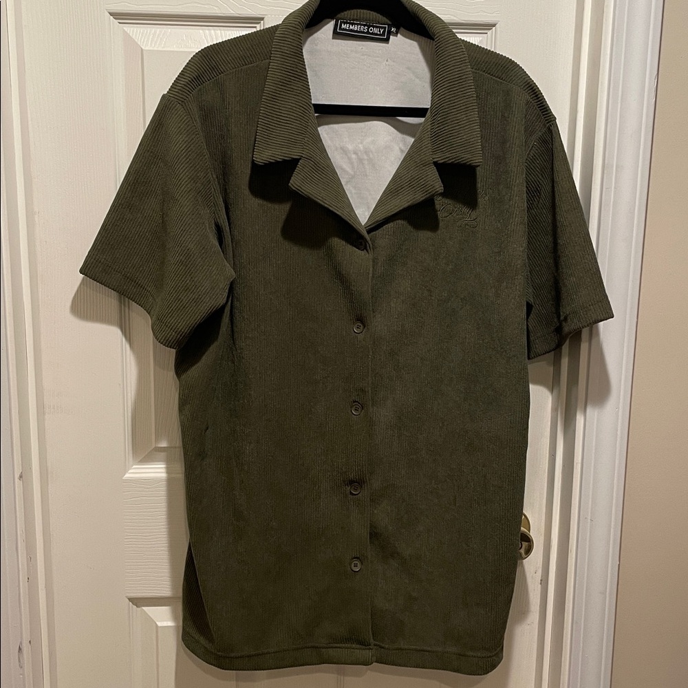 Members Only corduroy short sleeve button down shirt